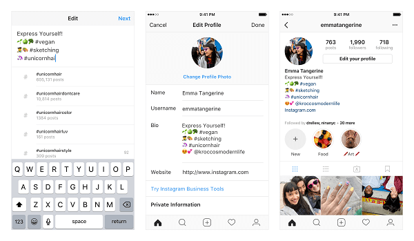 Instagram sekarang memungkinkan pengguna untuk menautkan ke beberapa tagar dan akun lain dari bios profil mereka.