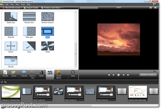 Camtasia 7.1 Ulasan: Transisi dan Judul Klip