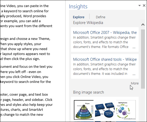 Cara Menggunakan Fitur Pencarian Cerdas yang Didukung Bing di Office 2016