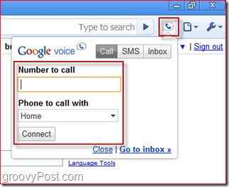 Tangkapan layar Google Voice