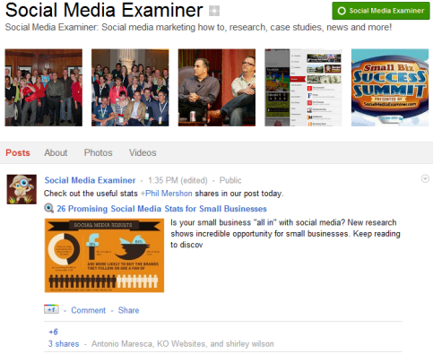 Halaman Google+ - Penguji Media Sosial