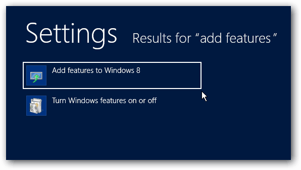 Tambahkan Fitur ke Windows 8