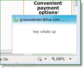 tempat menemukan jendela live messenger pop-up saat menggunakan pesan browser online
