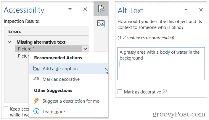 Tambahkan Teks Alt Deskriptif di Word