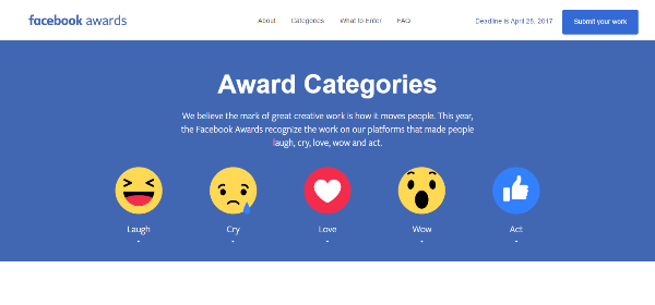 Facebook sekarang menerima kiriman untuk Penghargaan Facebook 2017, yang menghormati kampanye terbaik di Facebook dan Instagram.