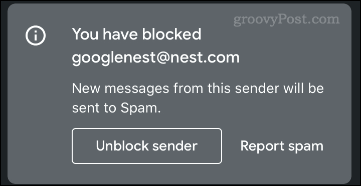 Notifikasi email diblokir di Gmail