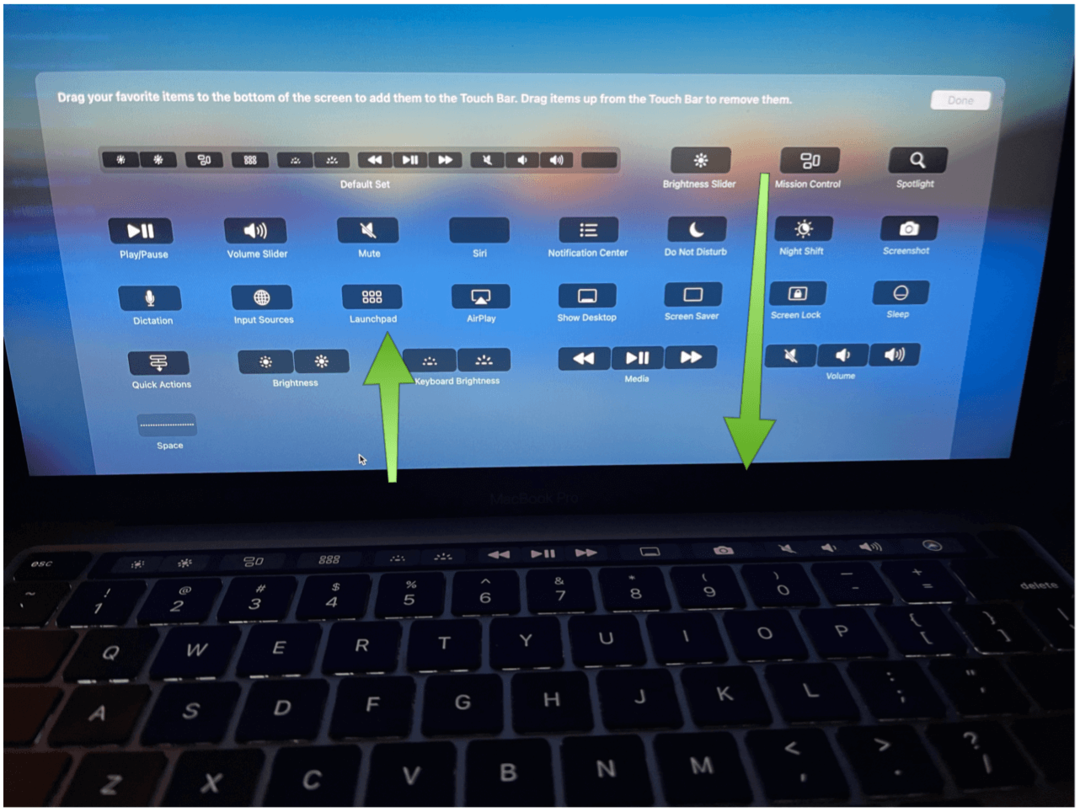 Sesuaikan strip Touch Bar