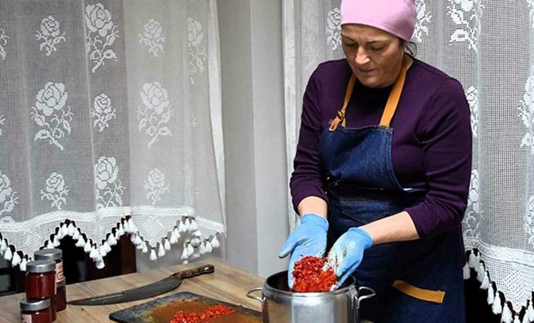 Wanita dari Bilecik membuat selai dari cabai terdaftar Çukurören: Bentuk rasa sakit yang paling manis!