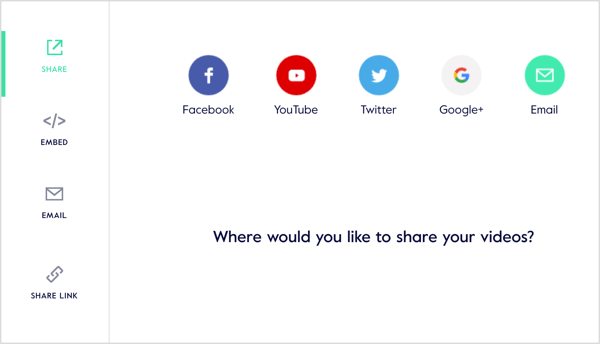 Bagikan video Anda di media sosial, buat tautan yang dapat dibagikan, kirimkan melalui email, atau sematkan di situs web Anda.