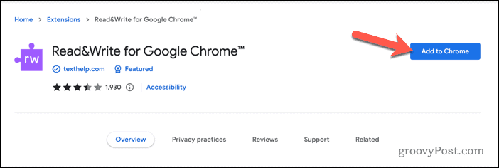 Menambahkan ekstensi Baca & Tulis ke Google Chrome