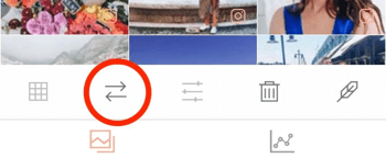 Gunakan ikon panah ganda di UNUM untuk menukar gambar.