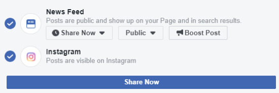Cara mengirim silang ke Instagram dari Facebook di desktop, langkah 1, pastikan Anda dapat memposting ke Instagram dari Facebook
