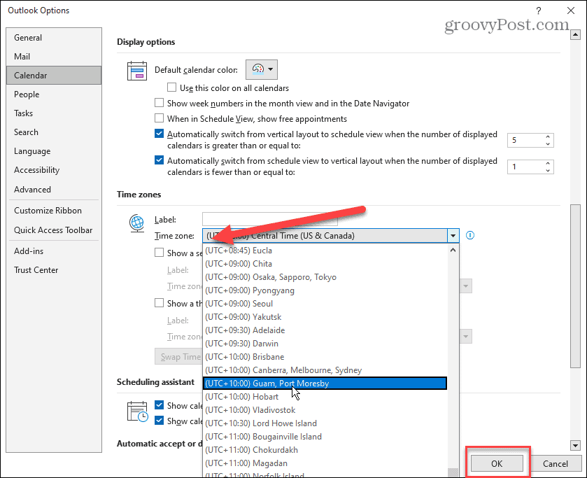 Ubah Zona Waktu di Microsoft Outlook