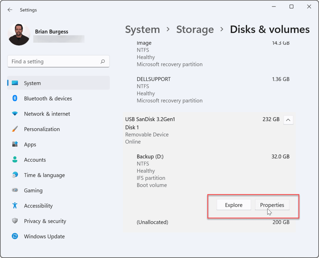 disk dan volume windows 11