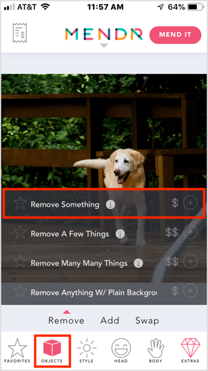 Hapus objek dari foto Anda dengan aplikasi seluler Mendr.