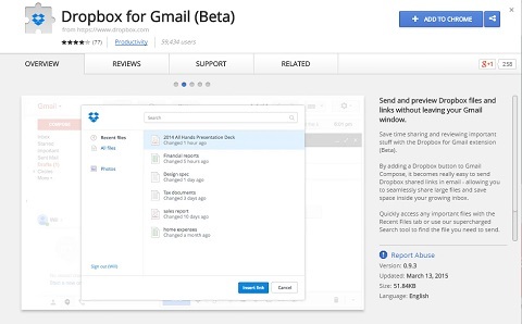 dropbox untuk Gmail