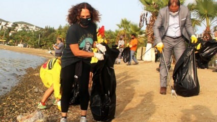 Sertab Erener memberontak dengan mengumpulkan sampah di Bodrum!