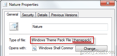 Properti File Paket Tema Windows