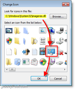 Screenshot Windows 7 -bagaimana cara menemukan ikon default windows 7