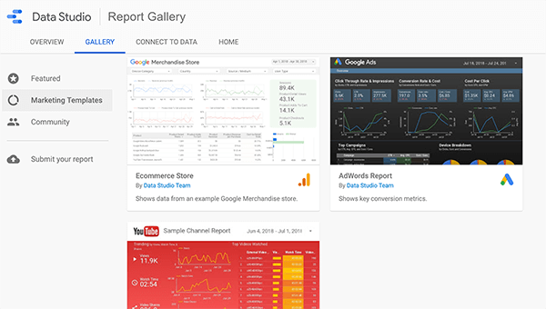 Cara menggunakan template di Google Data Studio