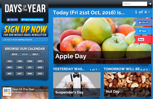 situs web hari dalam setahun