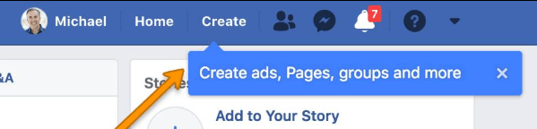 Facebook tampaknya telah meluncurkan tombol menu baru di bilah navigasi atas yang memungkinkan pengguna dengan cepat dan mudah membuat Halaman, iklan, Grup, dan banyak lagi.