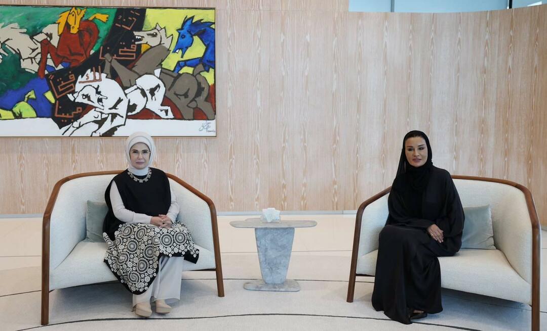 Ibu Negara Erdoğan bertemu dengan Presiden Yayasan Qatar Sheikha Moza binti Nasser!