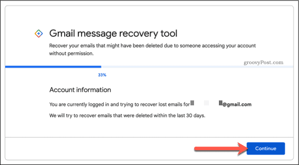 Memulihkan email Gmail melalui formulir dukungan