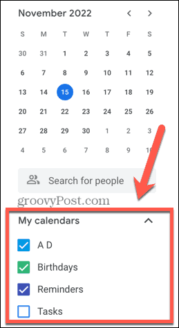 kalender google pilih kalender