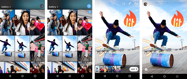 Pengguna Android sekarang memiliki kemampuan untuk mengunggah banyak foto dan video ke Instagram Stories mereka sekaligus.