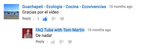 Balas komentar YouTube dalam bahasa pemberi komentar.