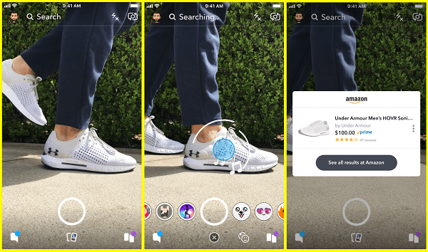 Snapchat sedang menguji cara baru untuk mencari produk di Amazon langsung dari kamera Snapchat.
