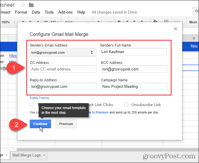 Konfigurasikan Gabungan Surat Gmail