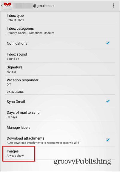 Gmail Android gambar gambar eksternal