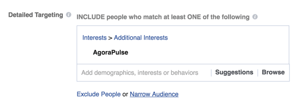 Anda dapat menargetkan iklan Facebook Anda kepada orang-orang yang tertarik dengan perusahaan tertentu.