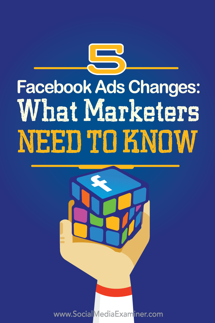 apa yang perlu diketahui pemasar tentang lima perubahan iklan Facebook