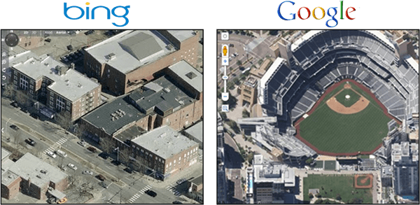 Google Menambahkan Microsoft Eye View Google Maps seperti Google