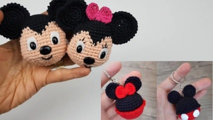 Bagaimana cara membuat Amigurumi Minnie dan Mickey Mouse Keychain? Pembuatan gantungan kunci mickey mouse