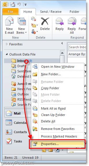 sesuaikan fitur autoarchive untuk folder Outlook 2010 individual