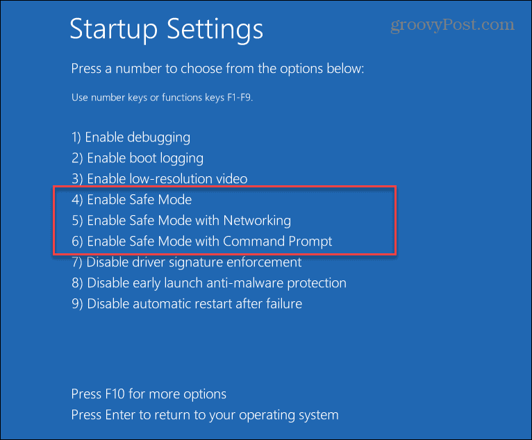 Pengaturan Startup Mode Aman Windows 11