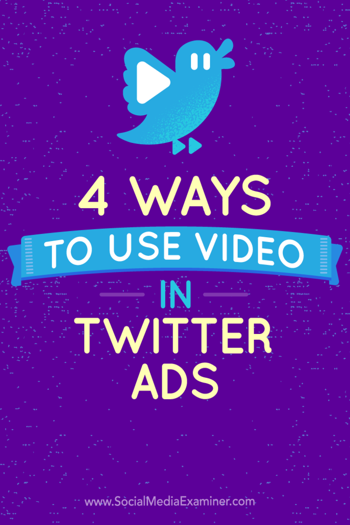 Kiat tentang empat cara menggunakan iklan video Twitter.