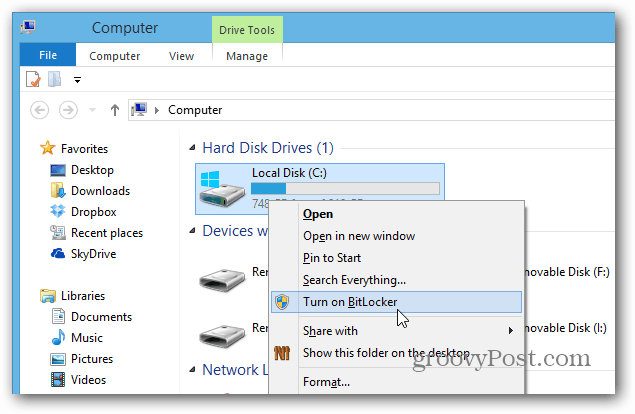 Nyalakan Bitlocker Klik Kanan