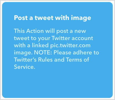 IFTTT Mengirim Tweet Dengan Gambar