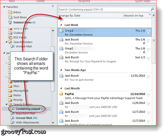 Folder Pencarian Outlook 2010