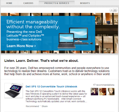 Halaman perusahaan Dell
