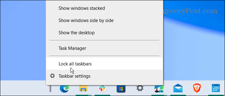 kunci semua taskbars center windows 10 taskbar