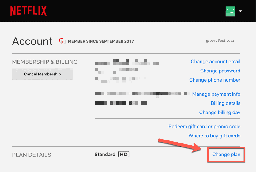 Mengubah paket langganan Netflix