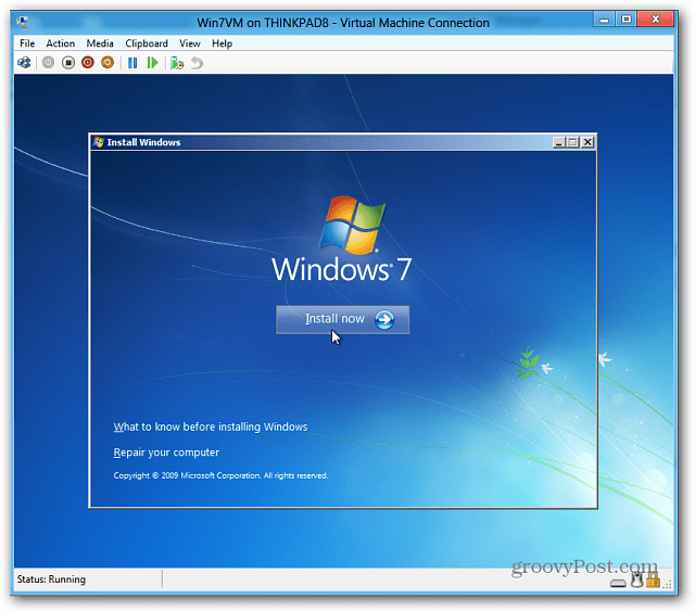 instal windows 7