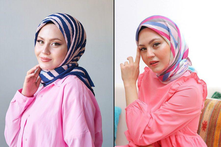 jilbab wanita selendang lipit model mooncorn