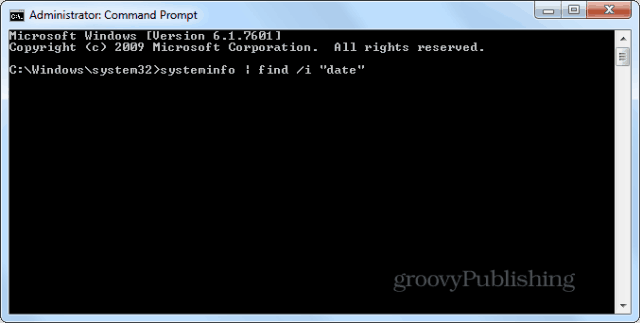 Tanggal instalasi Windows cmd prompt systeminfo